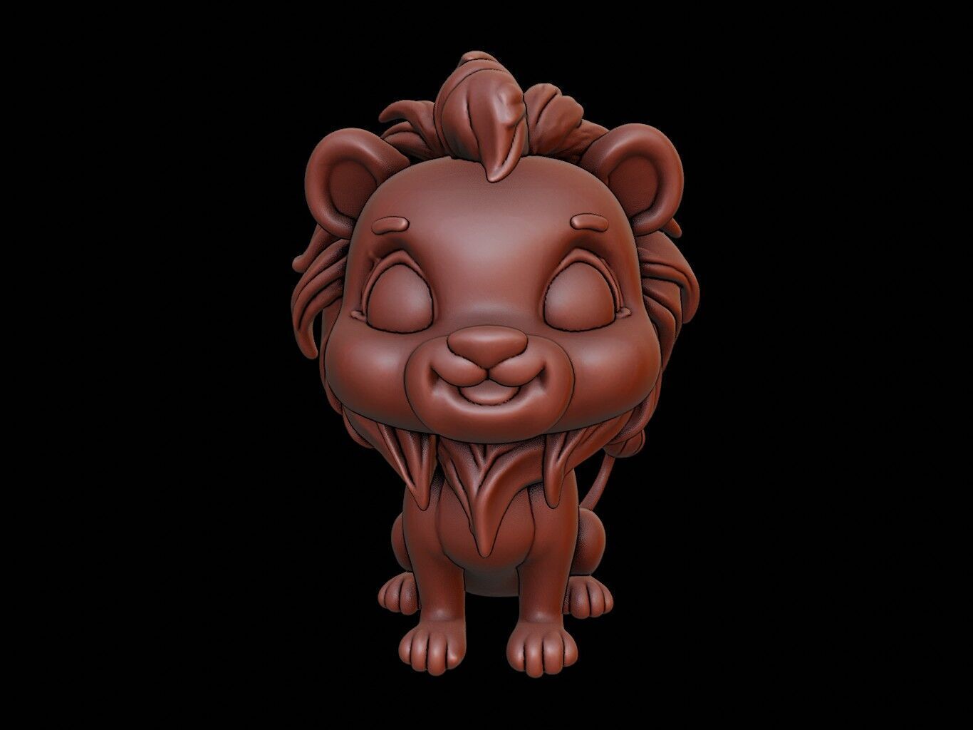 Lion Animal Cartoon 3D print model_2