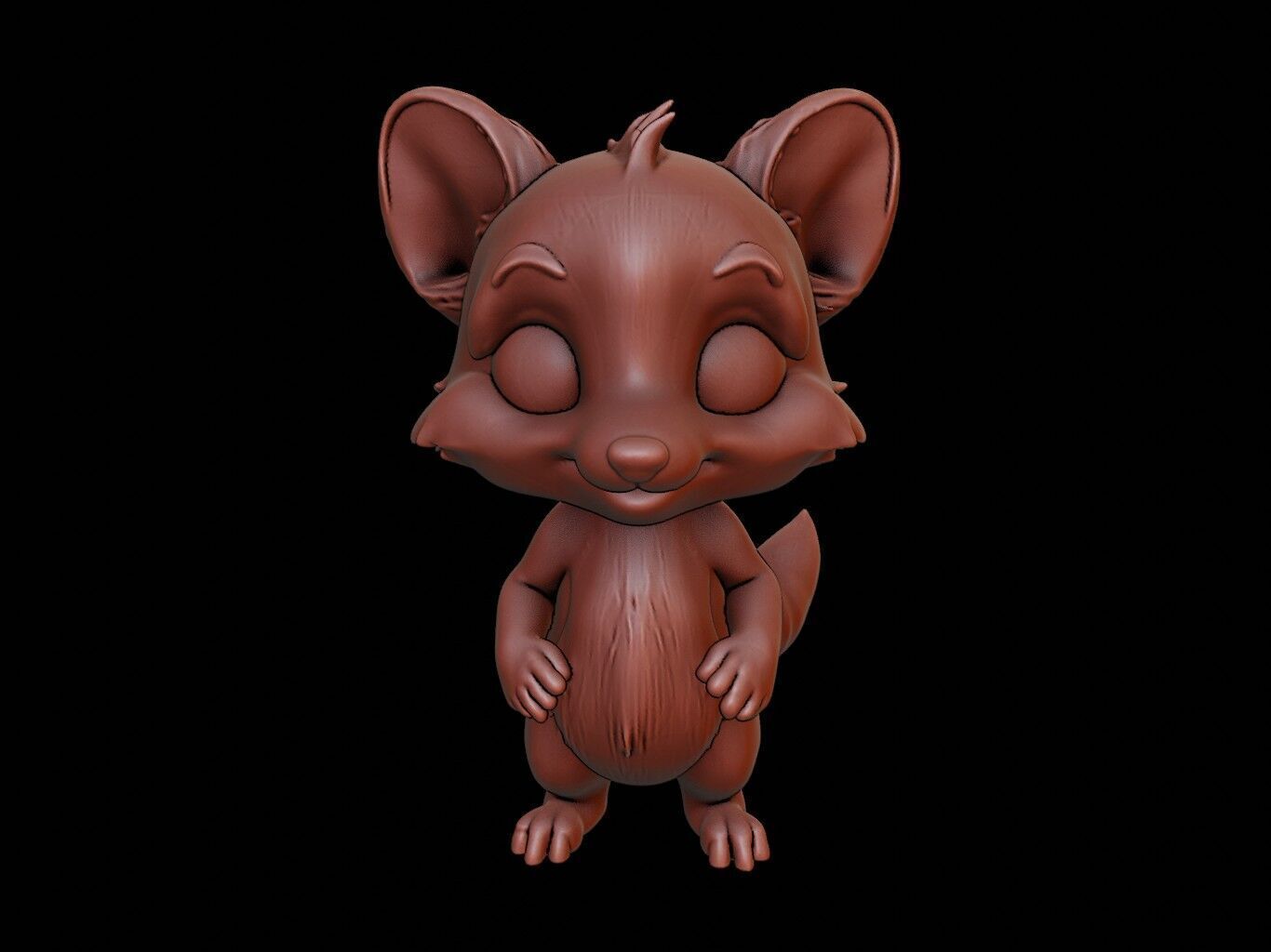 Marten Animal Cartoon 3D print model_2
