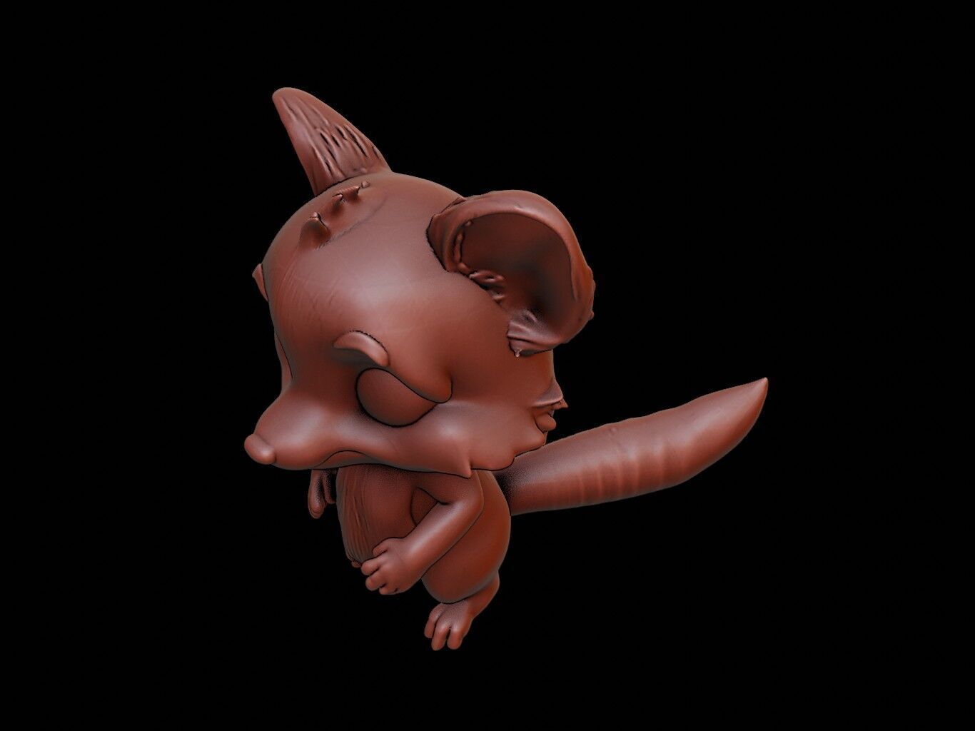Marten Animal Cartoon 3D print model_1