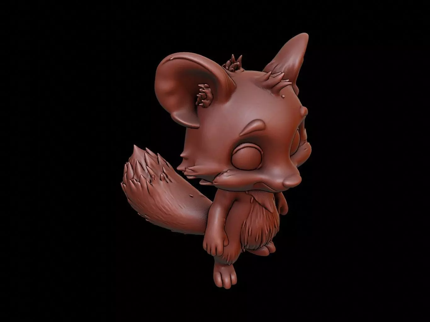 Marten Animal Cartoon 3D print model_0