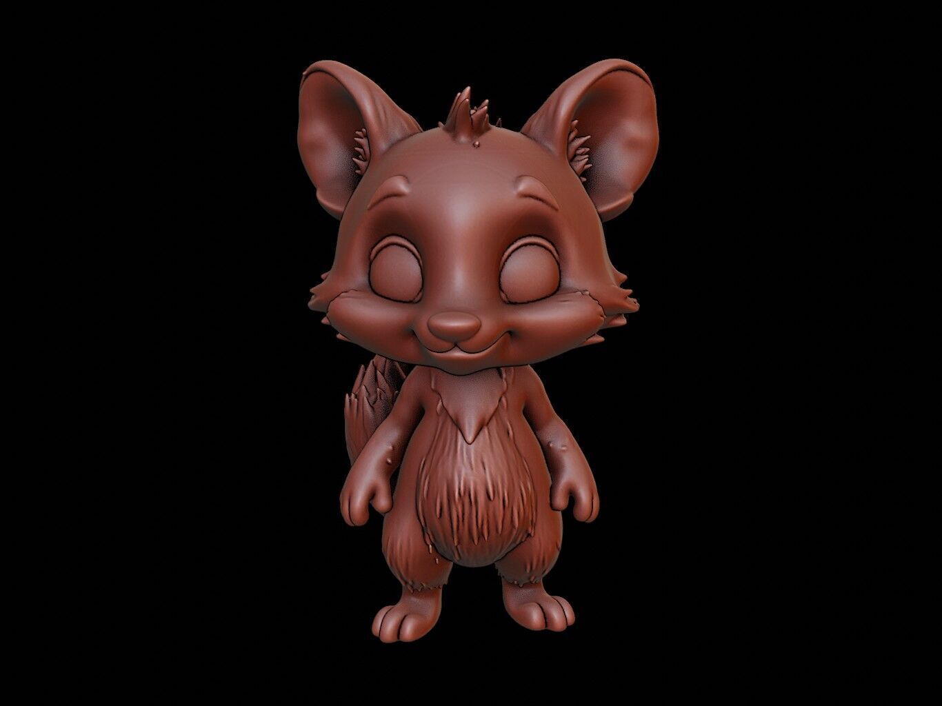 Marten Animal Cartoon 3D print model_2