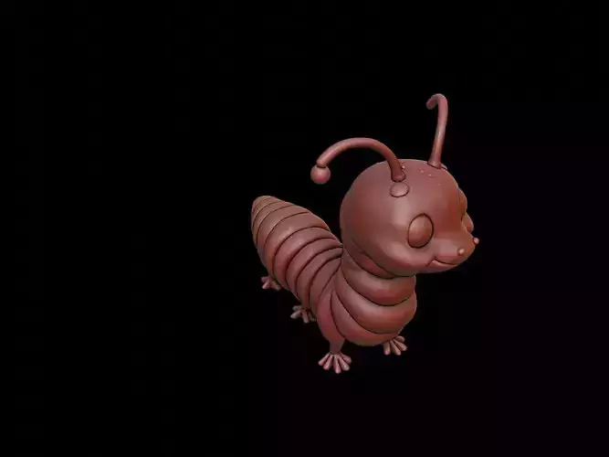 Millipede Animal Cartoon 3D print model