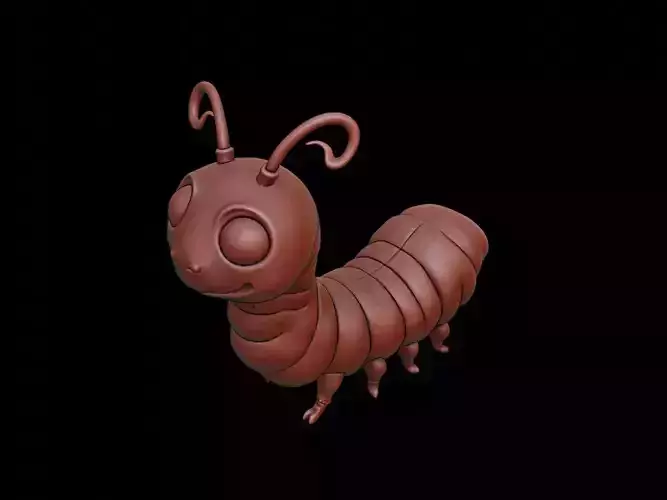 Millipede Animal Cartoon 3D print model