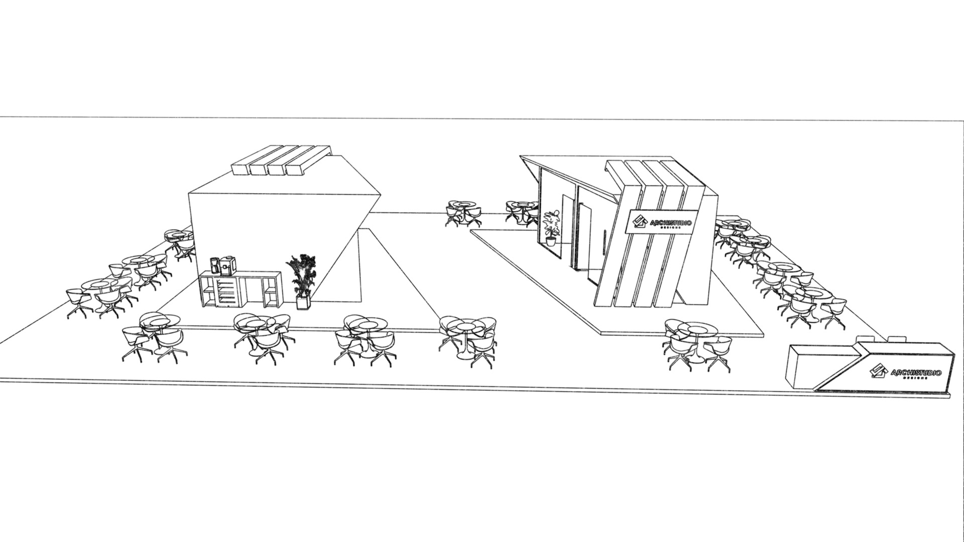Exhibition booth design 3D model 22m x 16m 3D model 3D model_25