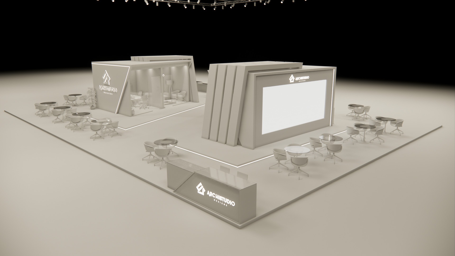 Exhibition booth design 3D model 22m x 16m 3D model 3D model_18