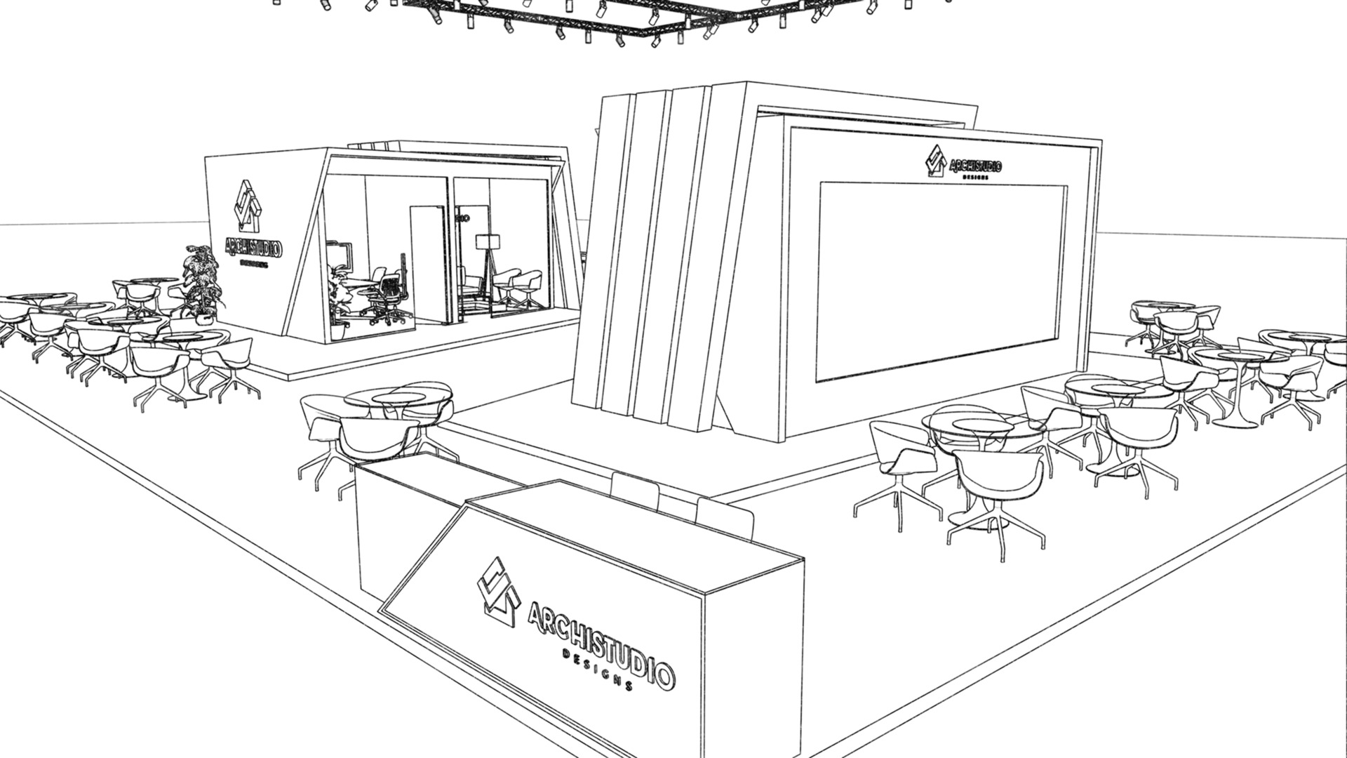 Exhibition booth design 3D model 22m x 16m 3D model 3D model_23