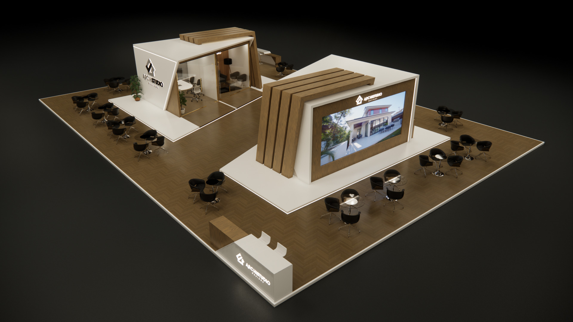 Exhibition booth design 3D model 22m x 16m 3D model 3D model_6