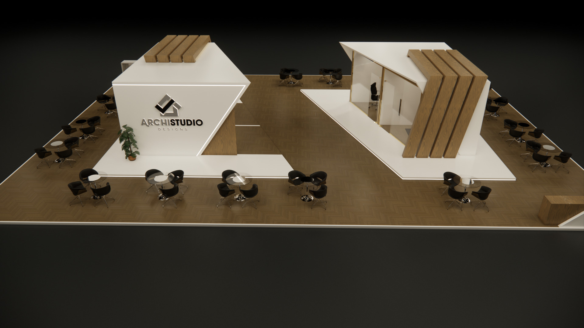 Exhibition booth design 3D model 22m x 16m 3D model 3D model_14