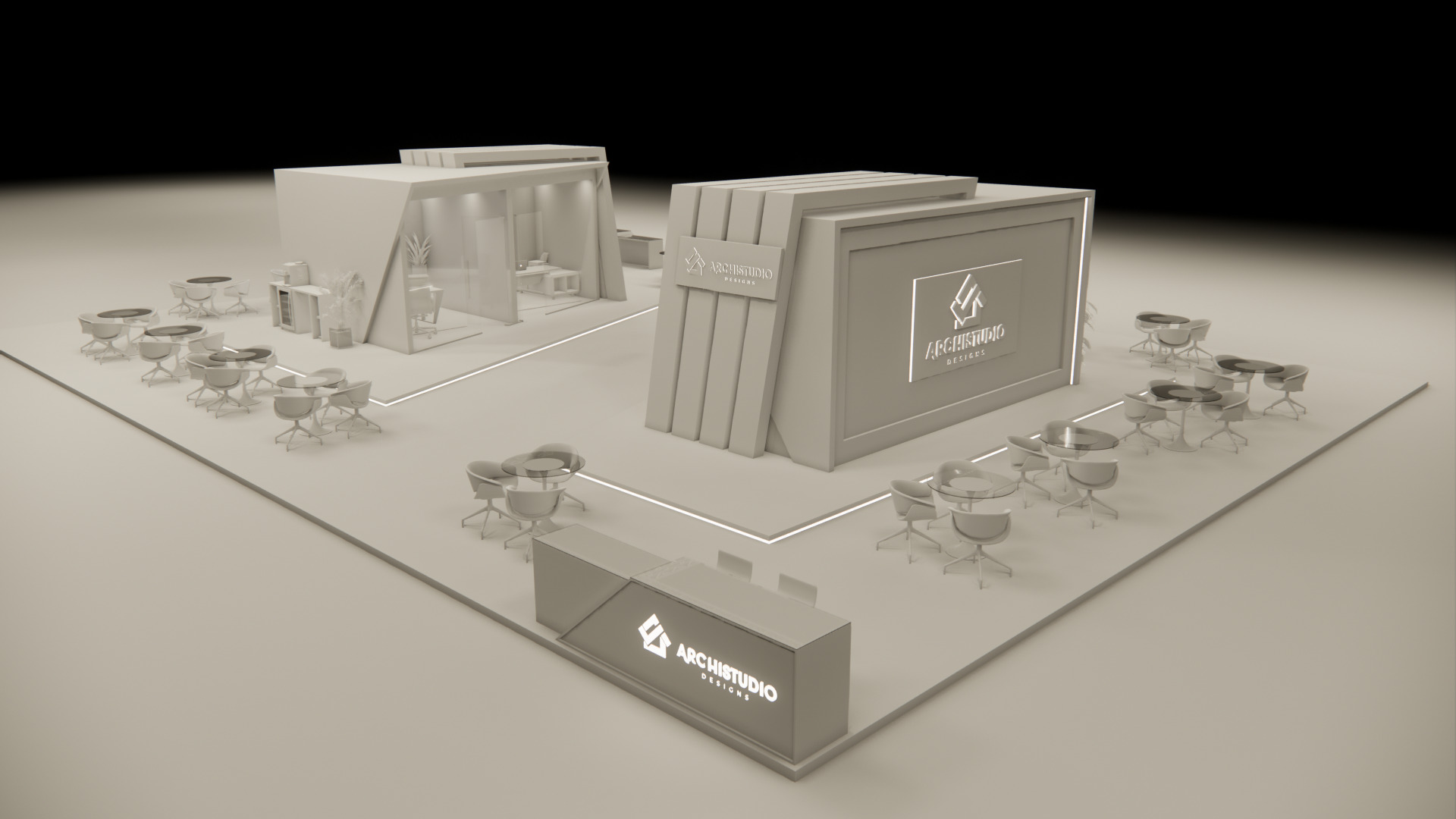 Exhibition booth design 3D model 22m x 16m 3D model 3D model_16