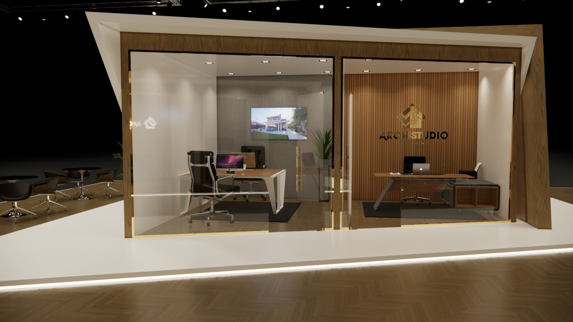 Exhibition booth design 3D model 22m x 16m 3D model 3D model_9