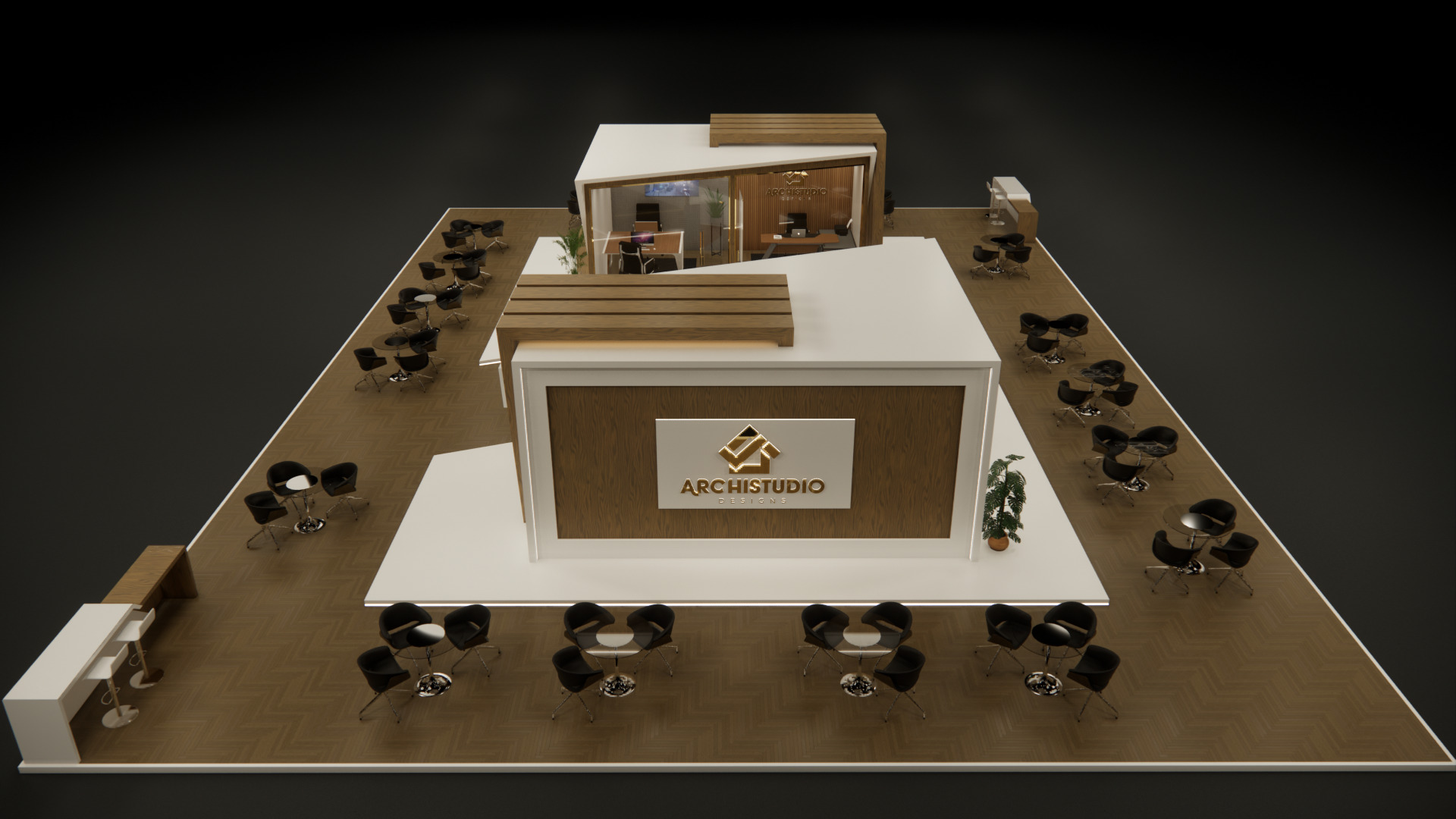 Exhibition booth design 3D model 22m x 16m 3D model 3D model_13