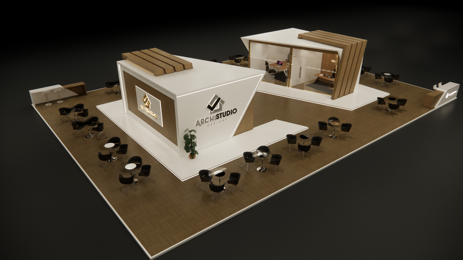 Exhibition booth design 3D model 22m x 16m 3D model 3D model_5