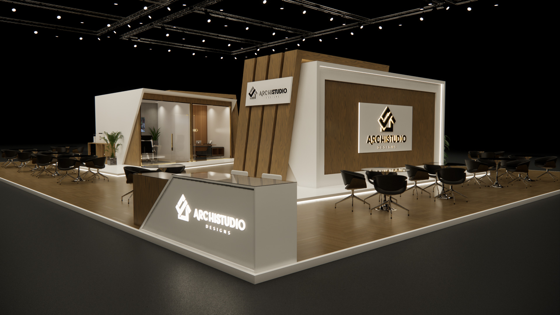 Exhibition booth design 3D model 22m x 16m 3D model 3D model_3