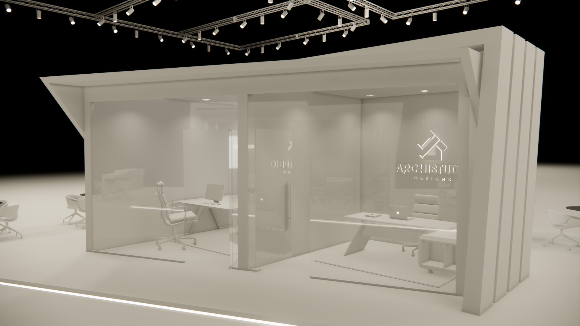 Exhibition booth design 3D model 22m x 16m 3D model 3D model_21