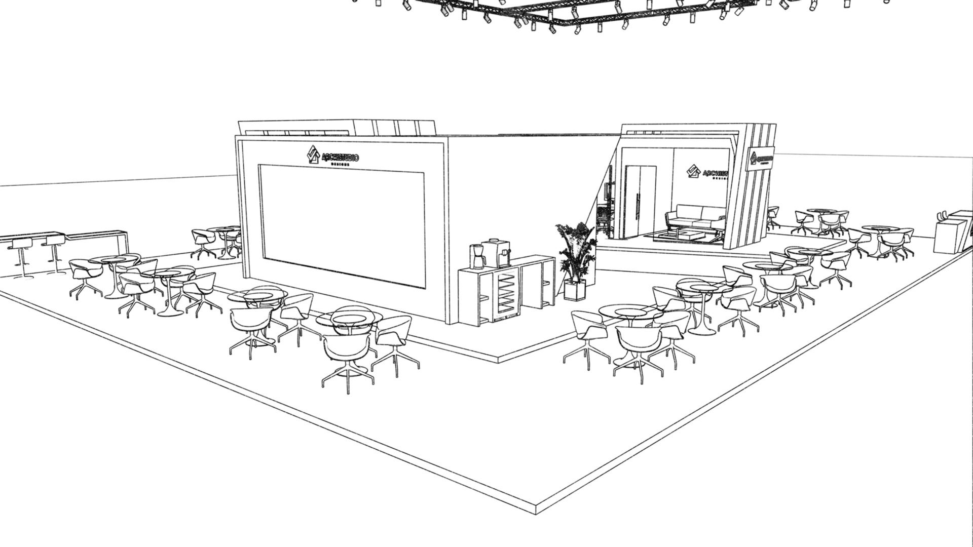 Exhibition booth design 3D model 22m x 16m 3D model 3D model_24