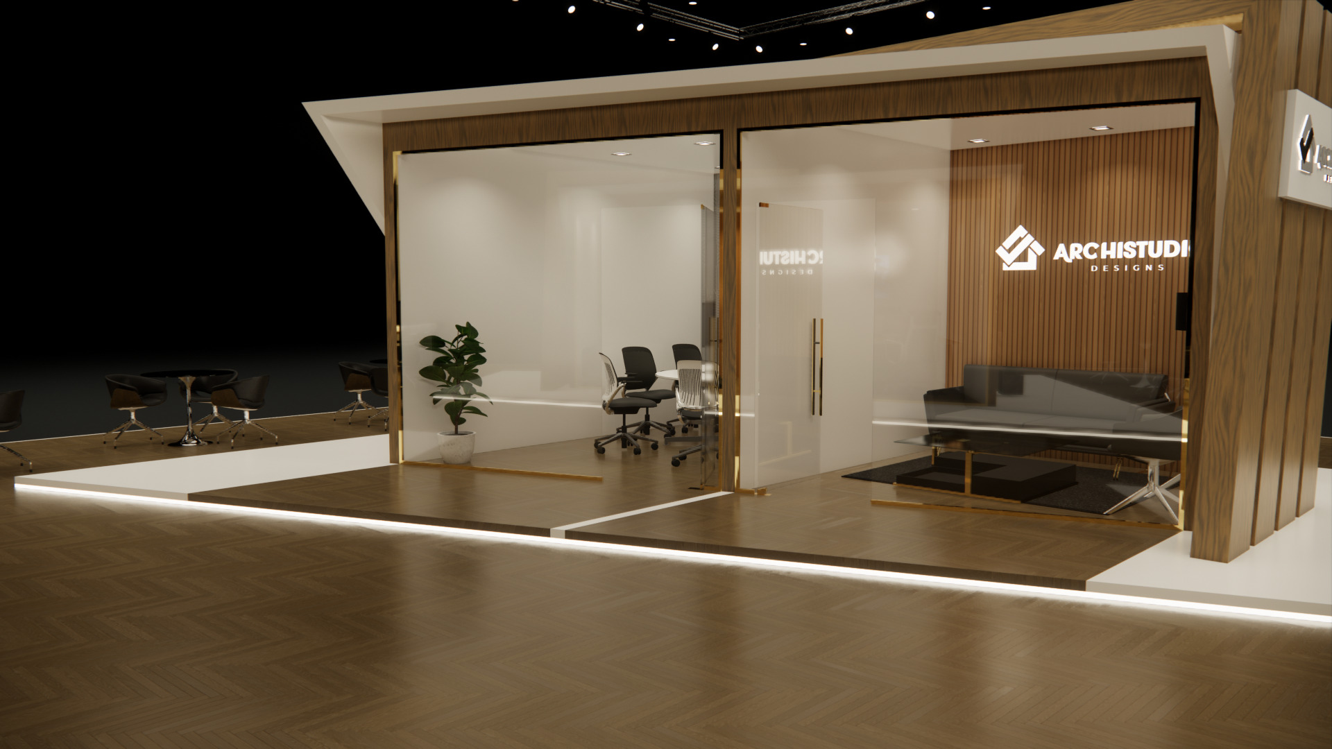 Exhibition booth design 3D model 22m x 16m 3D model 3D model_8