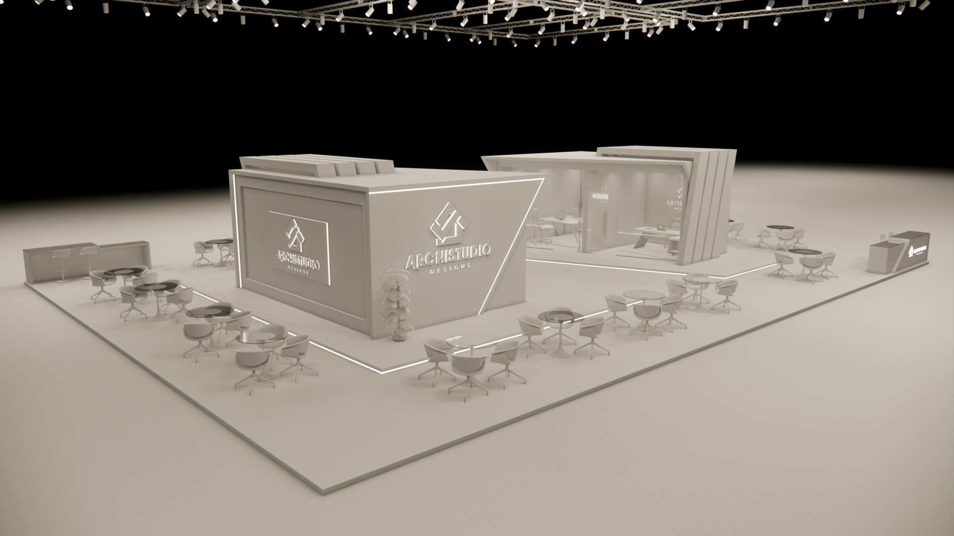 Exhibition booth design 3D model 22m x 16m 3D model 3D model_17