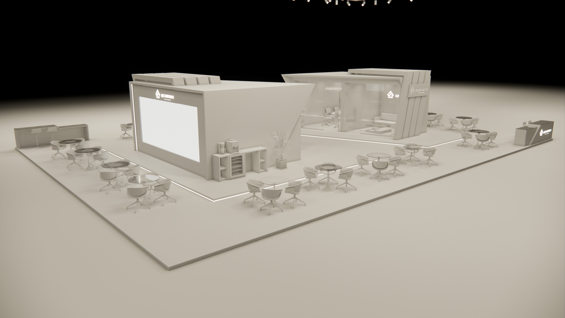 Exhibition booth design 3D model 22m x 16m 3D model 3D model_19