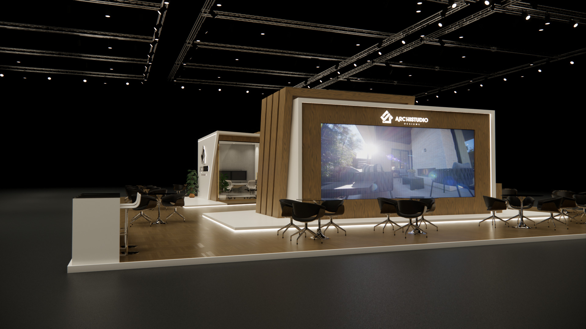 Exhibition booth design 3D model 22m x 16m 3D model 3D model_11