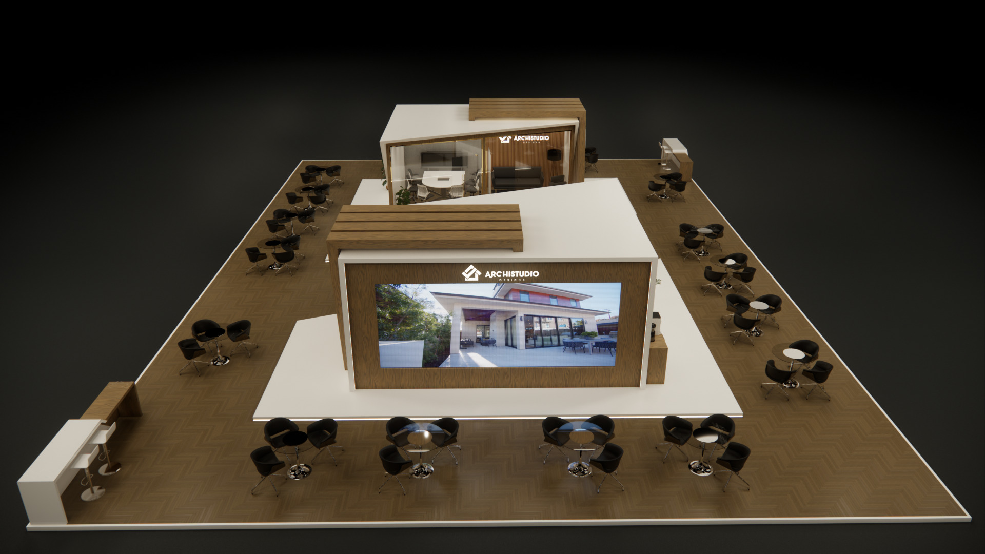 Exhibition booth design 3D model 22m x 16m 3D model 3D model_12