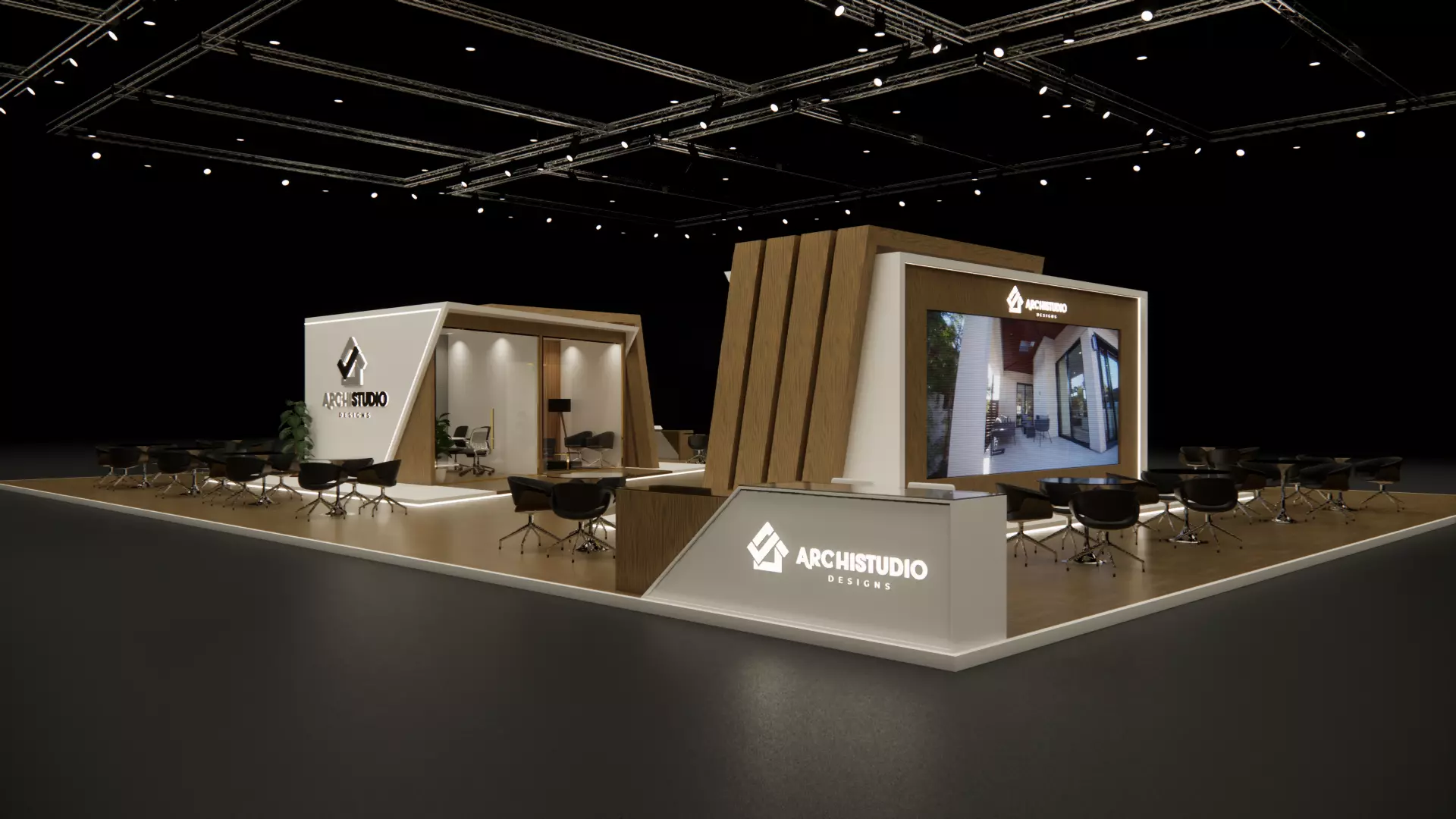 Exhibition booth design 3D model 22m x 16m 3D model 3D model_0