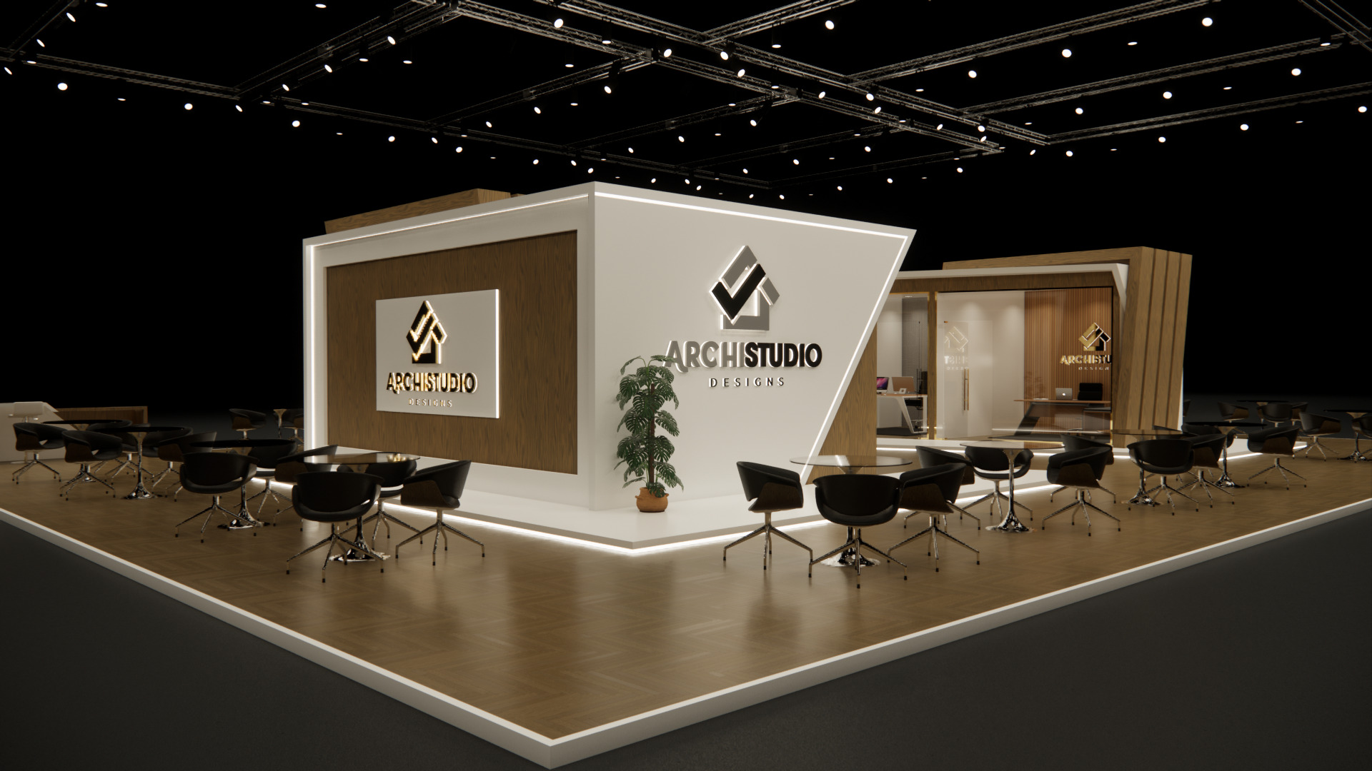 Exhibition booth design 3D model 22m x 16m 3D model 3D model_4