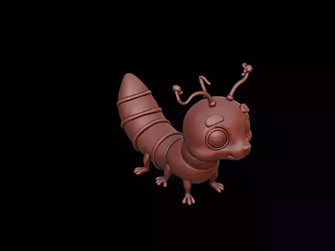 Millipede Animal Cartoon 3D print model