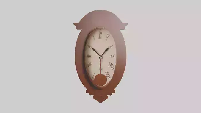 Oval Wooden Wall Clock model