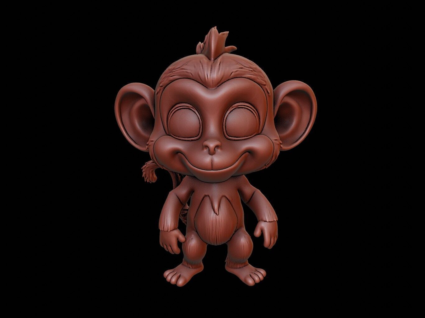 Monkey Animal Cartoon 3D print model_2