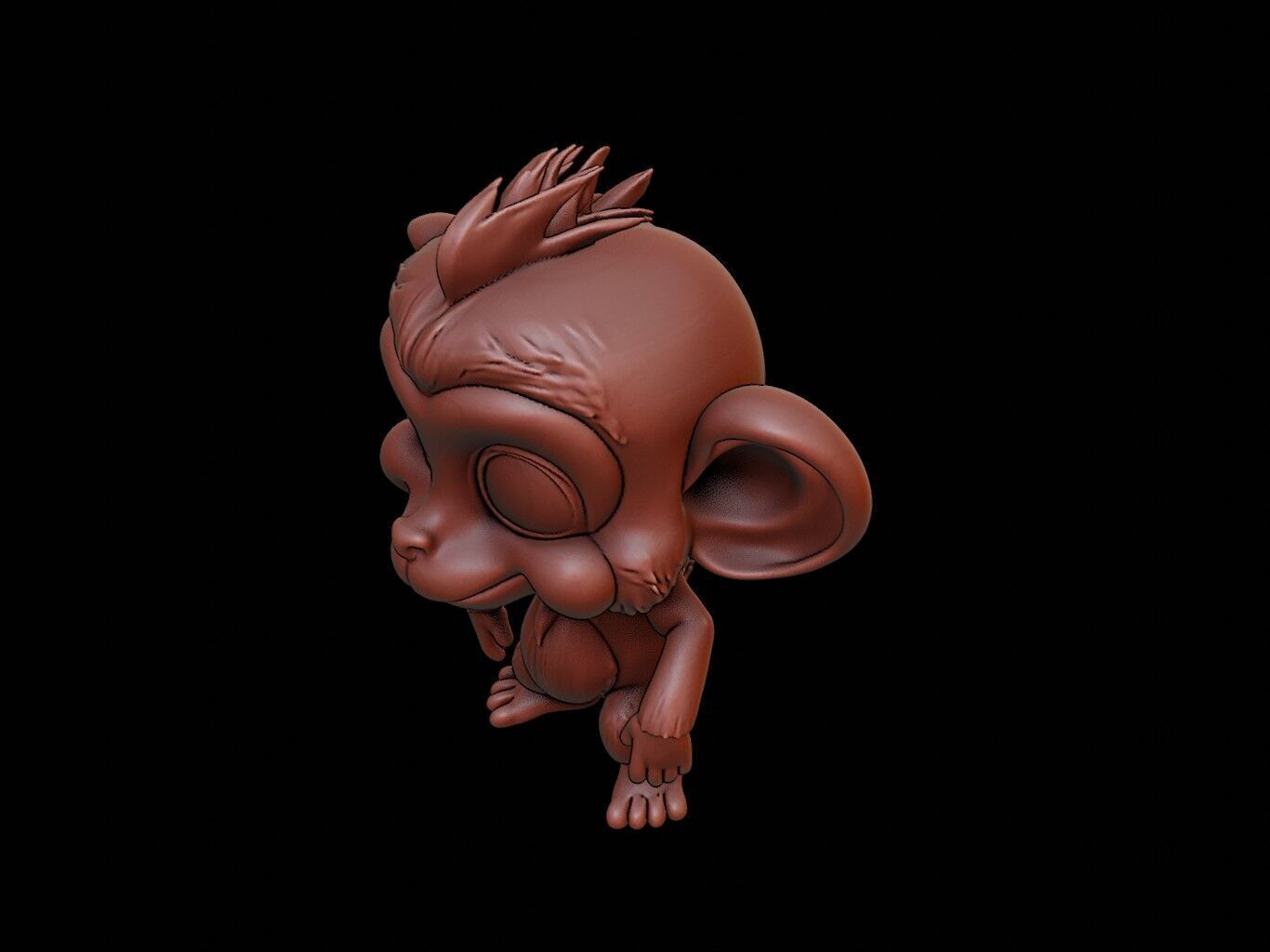 Monkey Animal Cartoon 3D print model_1