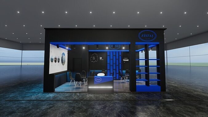 7x4 Exhibition Stand Design 3D model