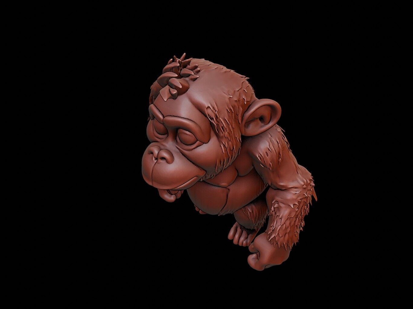 Orangutan Animal Cartoon 3D print model_1