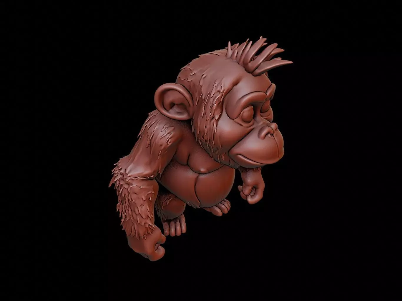 Orangutan Animal Cartoon 3D print model_0