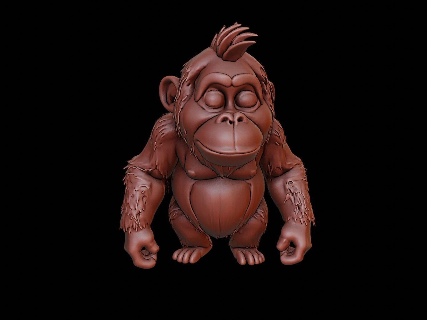 Orangutan Animal Cartoon 3D print model_2
