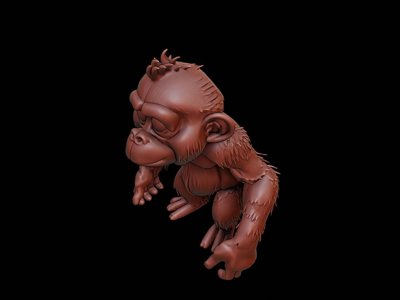 Orangutan Animal Cartoon 3D print model_1
