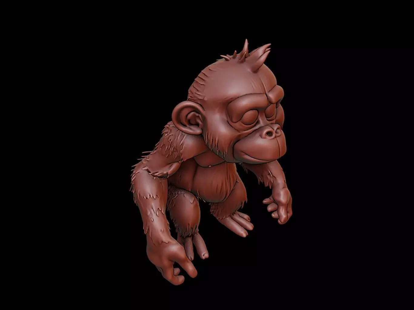 Orangutan Animal Cartoon 3D print model_0