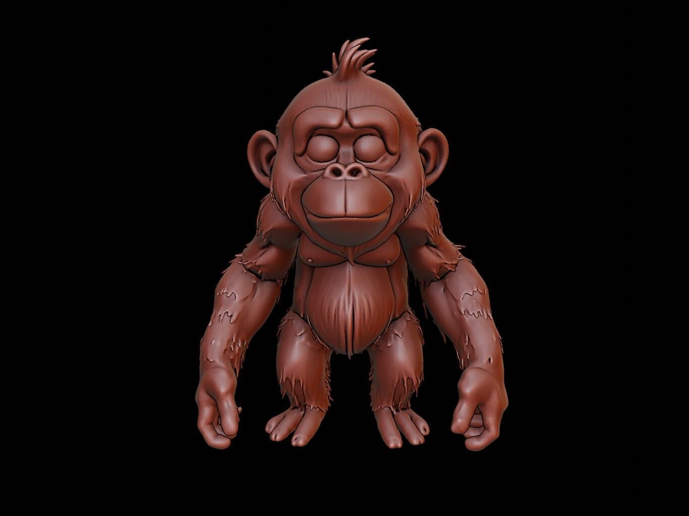 Orangutan Animal Cartoon 3D print model_2