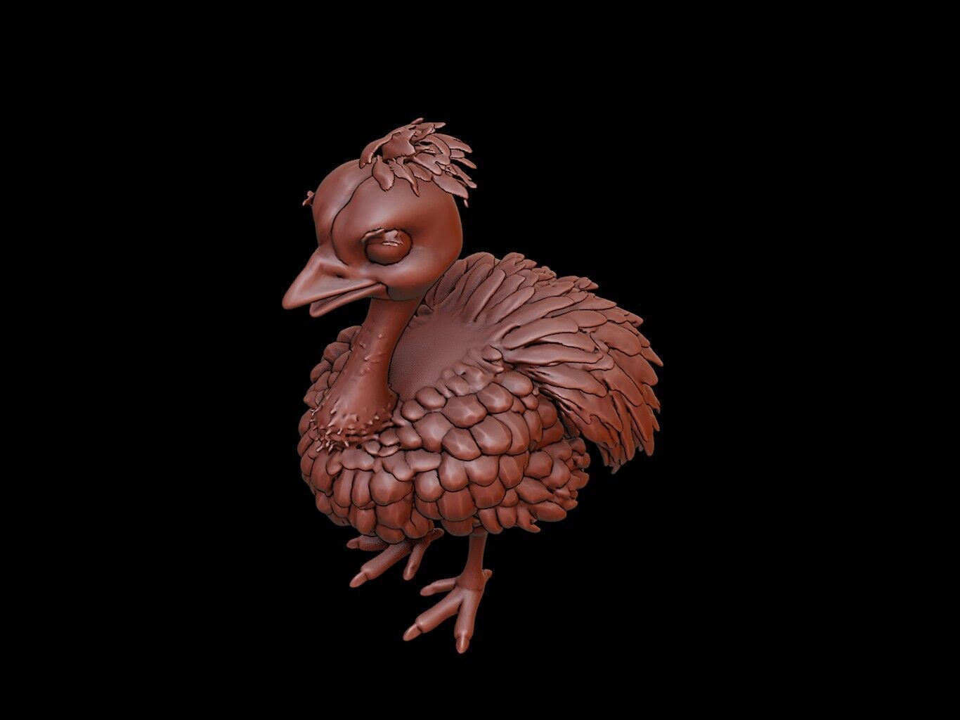 Ostrich Animal Cartoon 3D print model_1