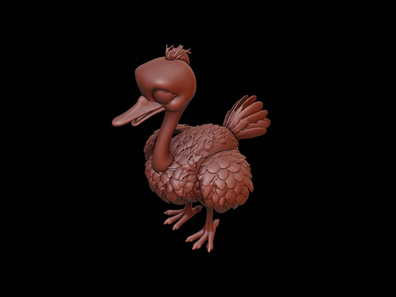 Ostrich Animal Cartoon 3D print model_1