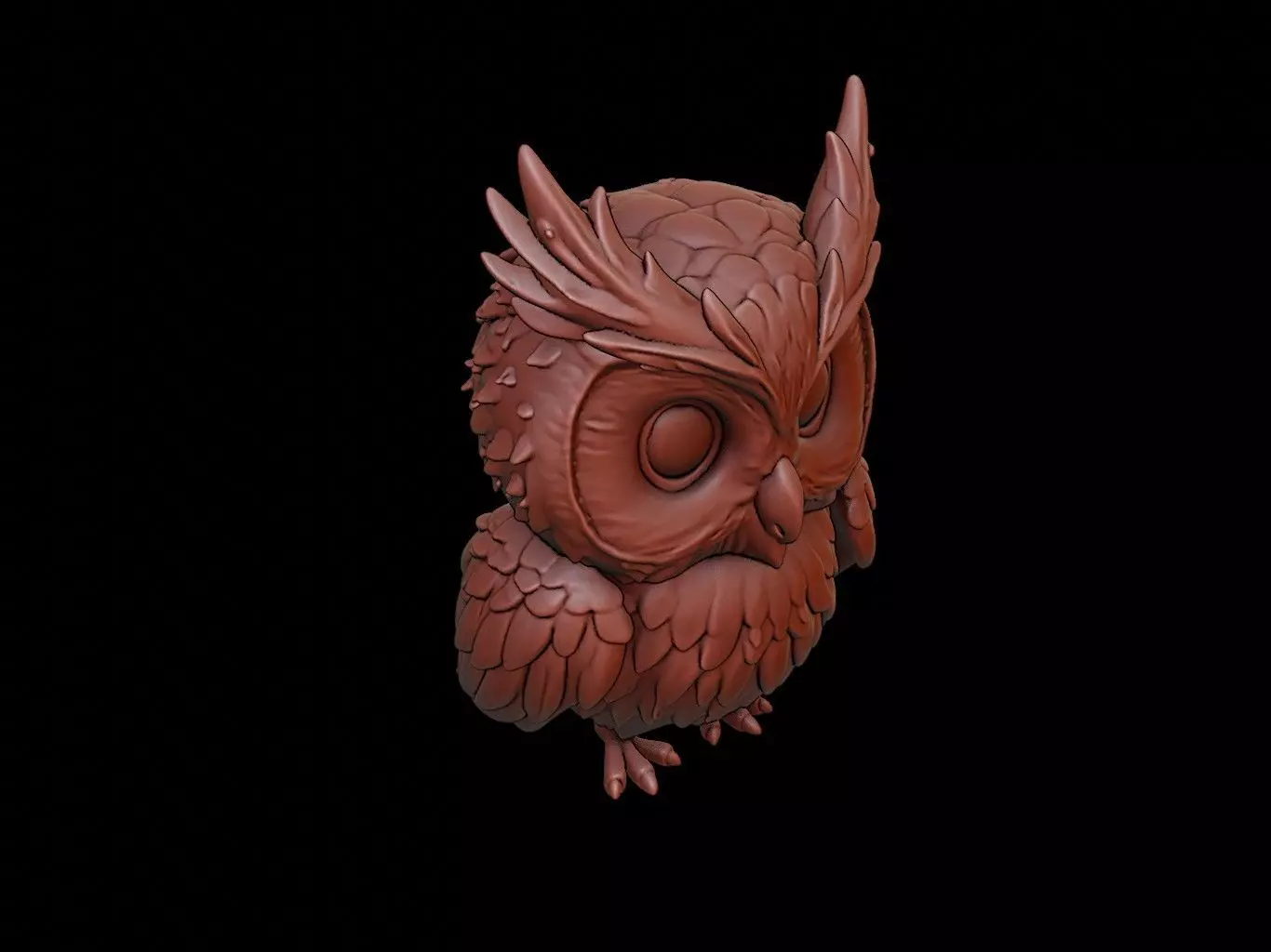 Owl Animal Cartoon 3D print model_0
