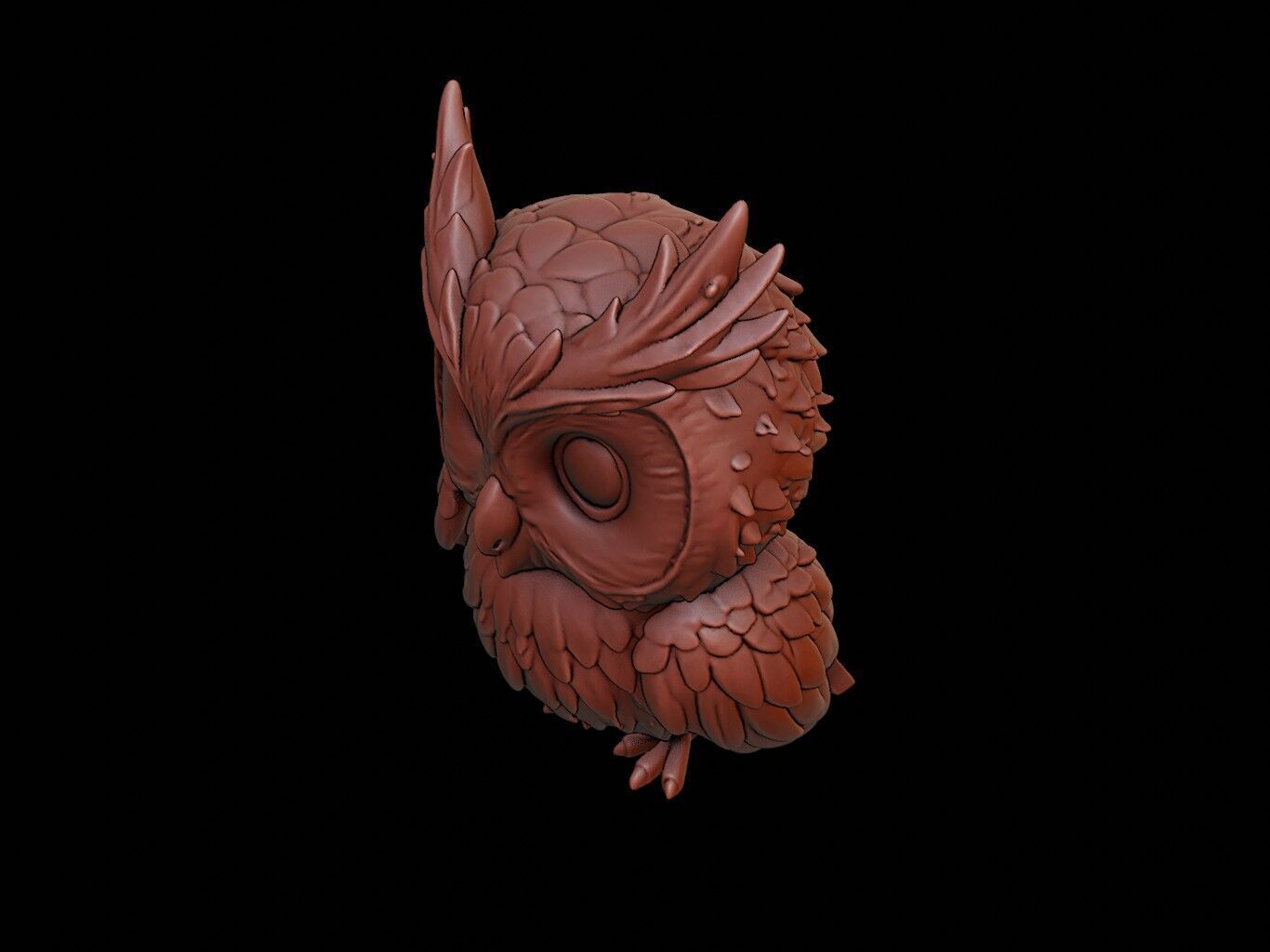Owl Animal Cartoon 3D print model_1