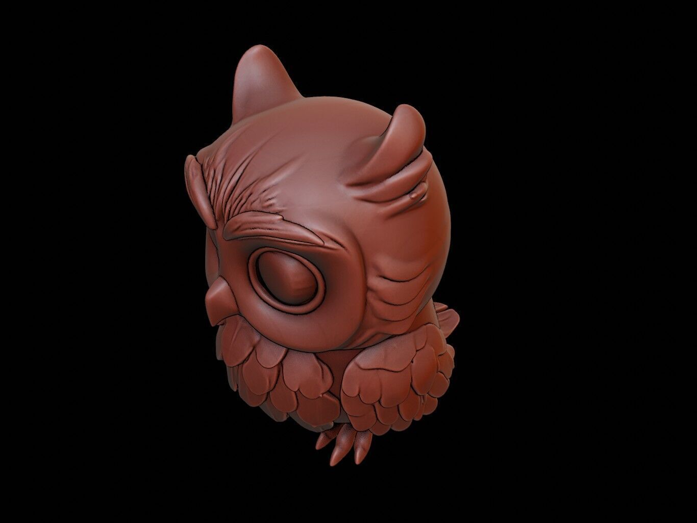 Owl Animal Cartoon 3D print model_1