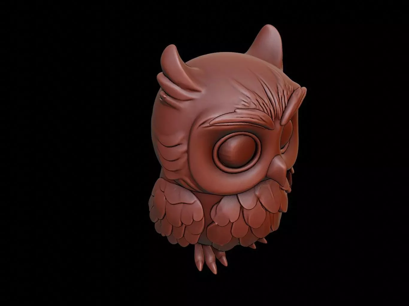 Owl Animal Cartoon 3D print model_0