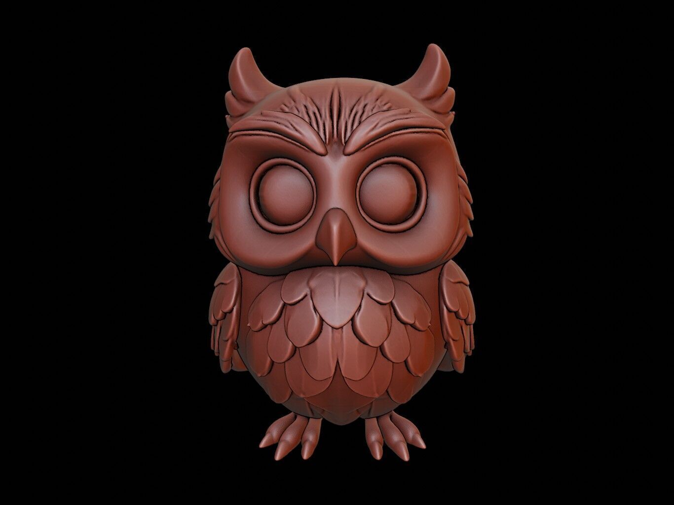 Owl Animal Cartoon 3D print model_2