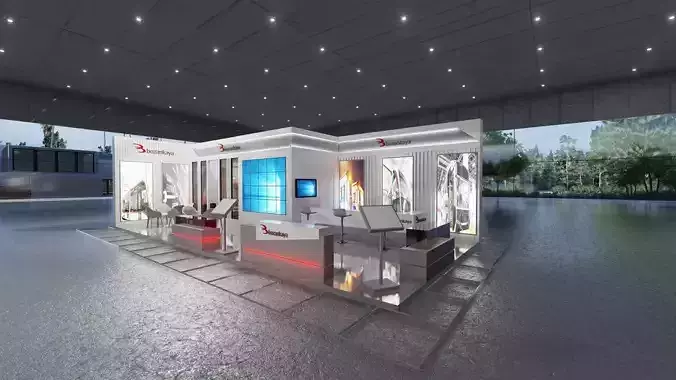 12x6 Exhibition Stand 3D model