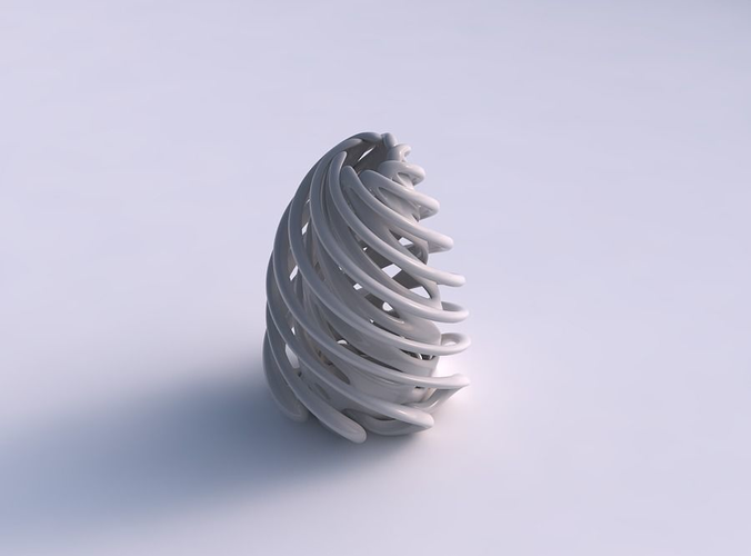 Vase flared double twisted small with collapsed top pimp up top