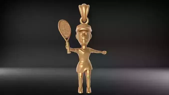 Female Tennis Player Pendant