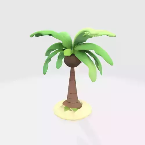 Palm Tree Tropical Island Cartoon