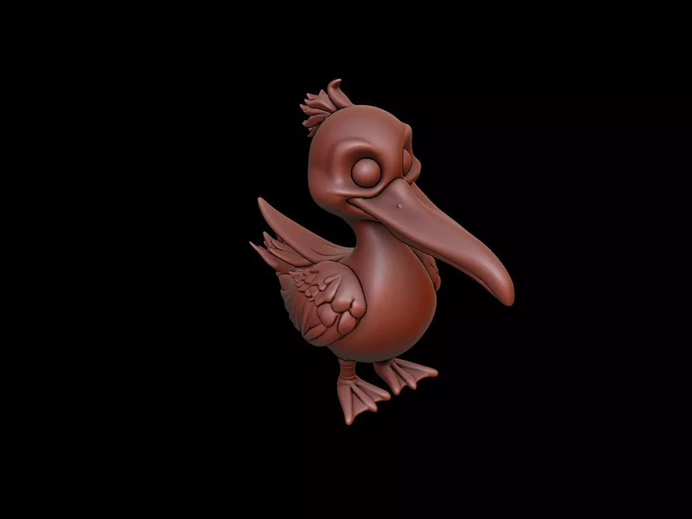 Pelican Animal Cartoon 3D print model_0