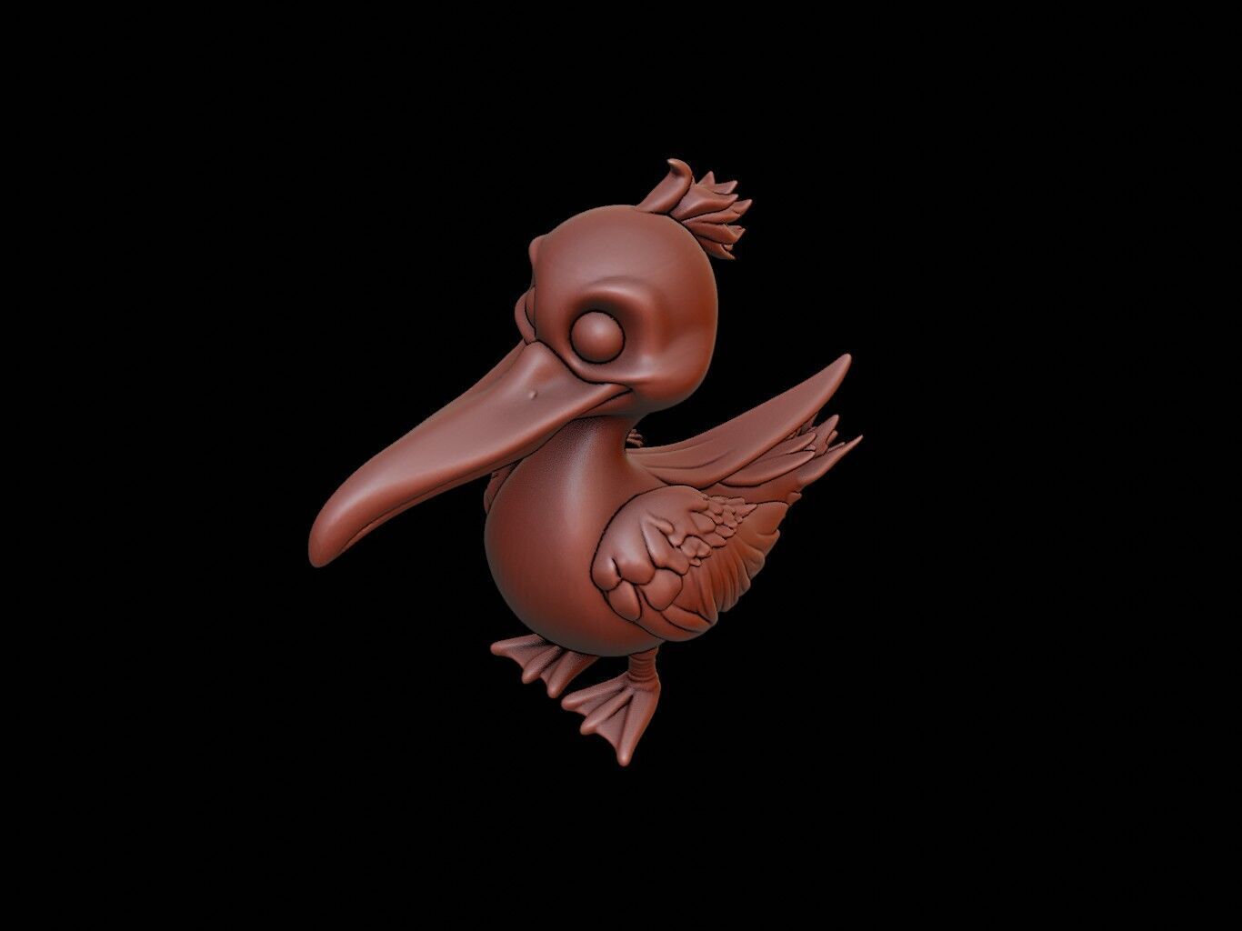 Pelican Animal Cartoon 3D print model_1
